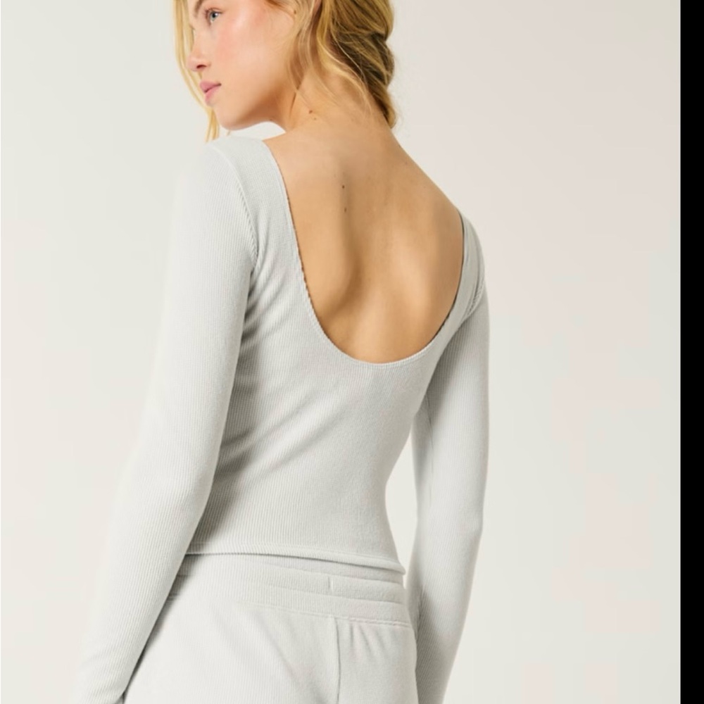 Gilly Hicks cozy waffle boat neck top XS